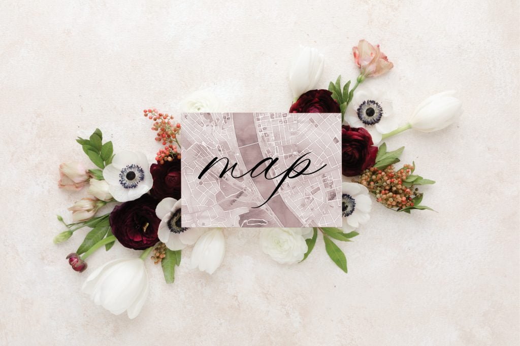 Extra wedding invitation element the map