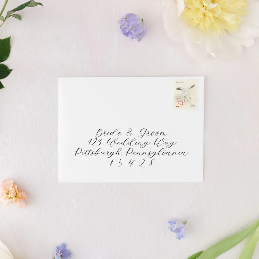 Wedding invitation envelopes with printed addressing